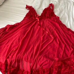 Red camisole short night dress